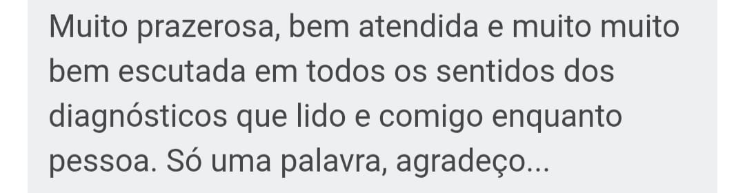 Depoimento de paciente sobre atendimento especializado em mulheres 40+